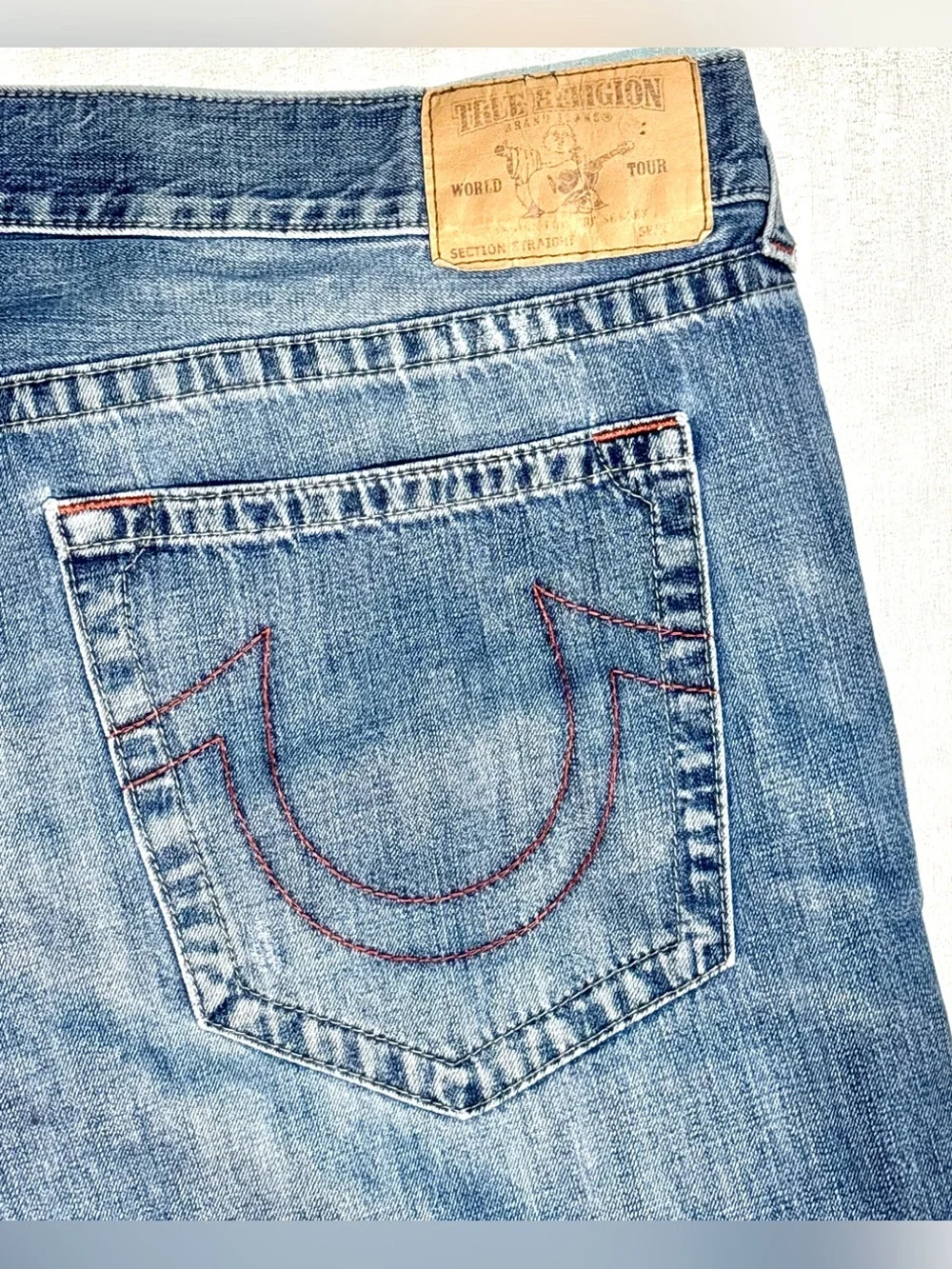 True Religion Rickie Straight Men's Light Blue Slim Straight Jeans Size 42